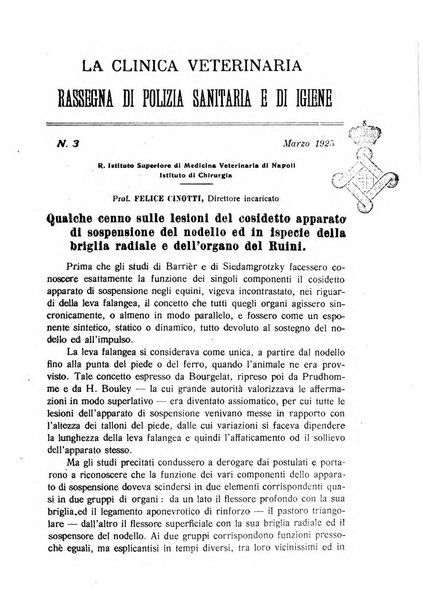 La clinica veterinaria rivista di medicina e chirurgia pratica degli animali domestici