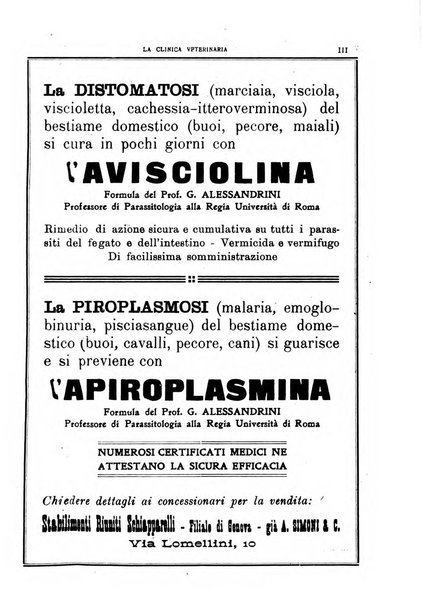 La clinica veterinaria rivista di medicina e chirurgia pratica degli animali domestici