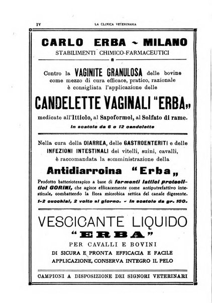 La clinica veterinaria rivista di medicina e chirurgia pratica degli animali domestici