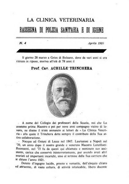 La clinica veterinaria rivista di medicina e chirurgia pratica degli animali domestici