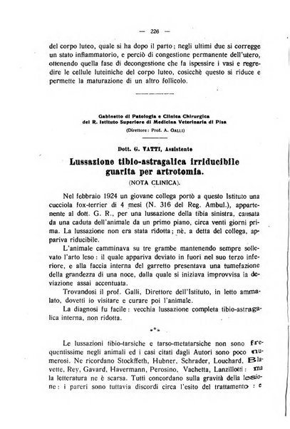 La clinica veterinaria rivista di medicina e chirurgia pratica degli animali domestici