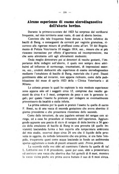 La clinica veterinaria rivista di medicina e chirurgia pratica degli animali domestici