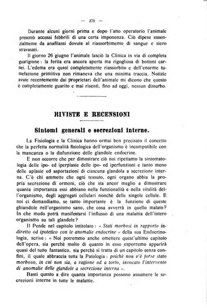 La clinica veterinaria rivista di medicina e chirurgia pratica degli animali domestici