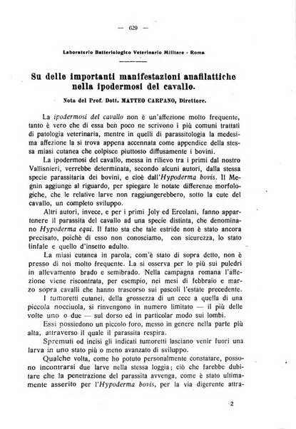 La clinica veterinaria rivista di medicina e chirurgia pratica degli animali domestici