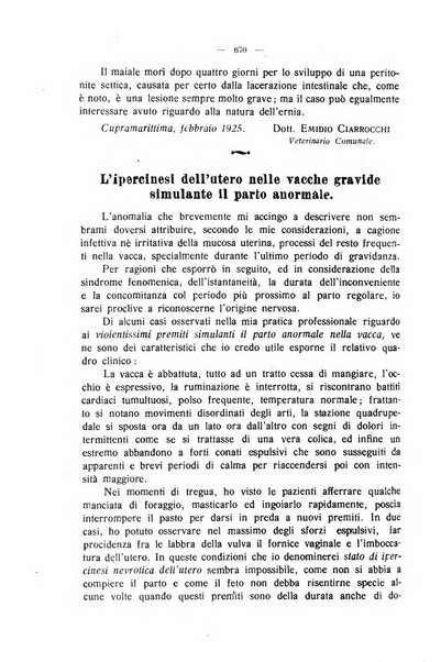 La clinica veterinaria rivista di medicina e chirurgia pratica degli animali domestici