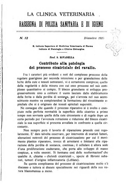 La clinica veterinaria rivista di medicina e chirurgia pratica degli animali domestici