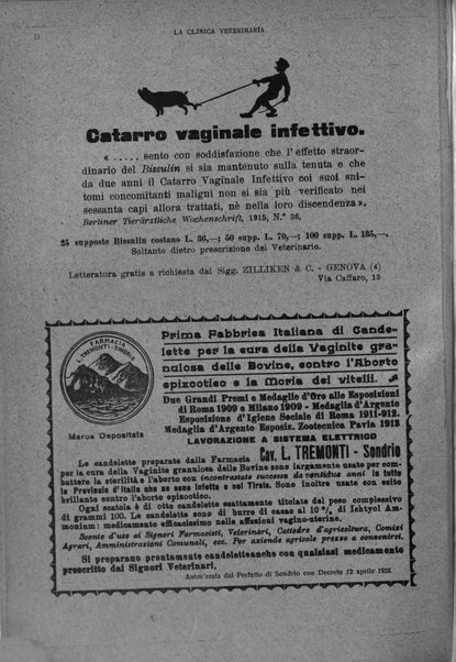 La clinica veterinaria rivista di medicina e chirurgia pratica degli animali domestici