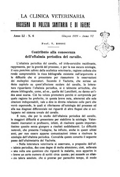 La clinica veterinaria rivista di medicina e chirurgia pratica degli animali domestici