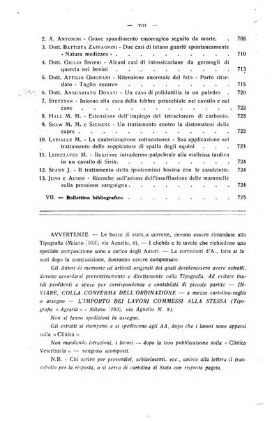 La clinica veterinaria rivista di medicina e chirurgia pratica degli animali domestici