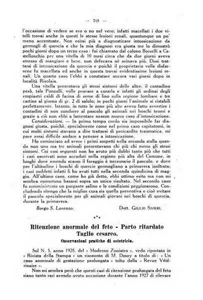 La clinica veterinaria rivista di medicina e chirurgia pratica degli animali domestici