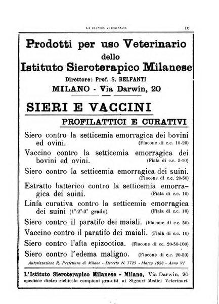 La clinica veterinaria rivista di medicina e chirurgia pratica degli animali domestici