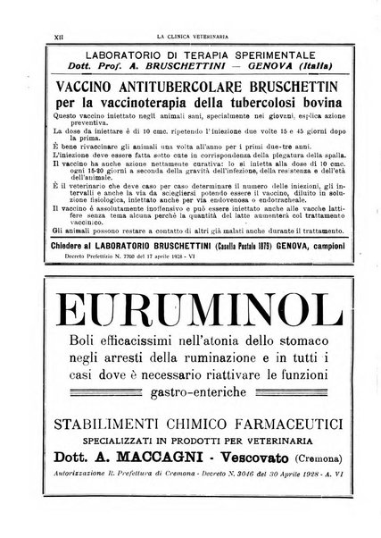 La clinica veterinaria rivista di medicina e chirurgia pratica degli animali domestici