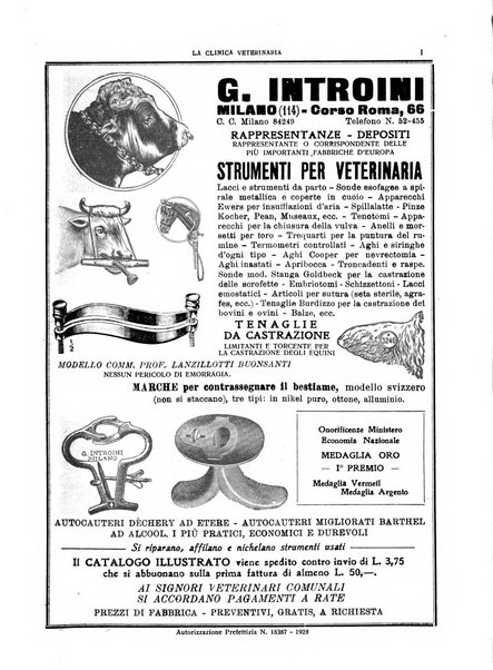 La clinica veterinaria rivista di medicina e chirurgia pratica degli animali domestici