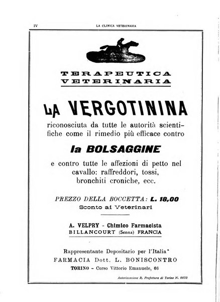 La clinica veterinaria rivista di medicina e chirurgia pratica degli animali domestici