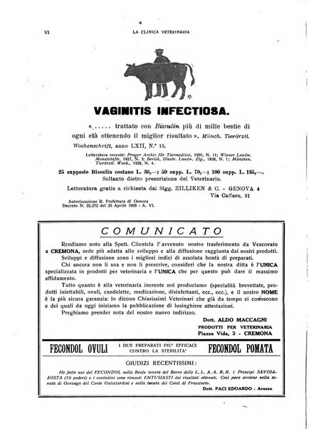 La clinica veterinaria rivista di medicina e chirurgia pratica degli animali domestici