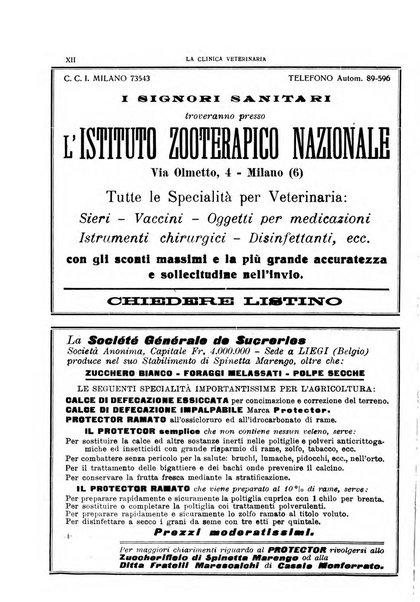 La clinica veterinaria rivista di medicina e chirurgia pratica degli animali domestici