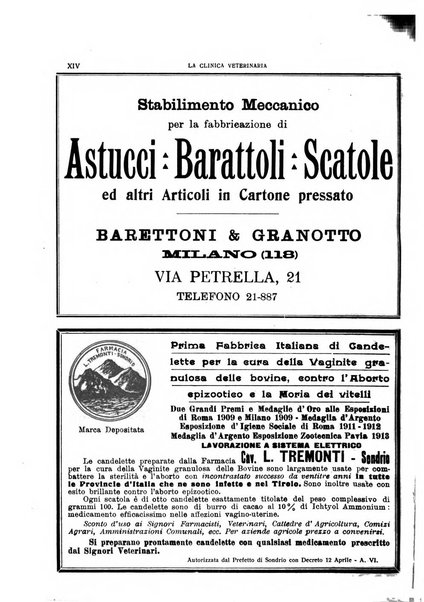 La clinica veterinaria rivista di medicina e chirurgia pratica degli animali domestici