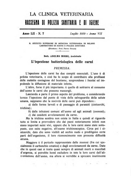 La clinica veterinaria rivista di medicina e chirurgia pratica degli animali domestici