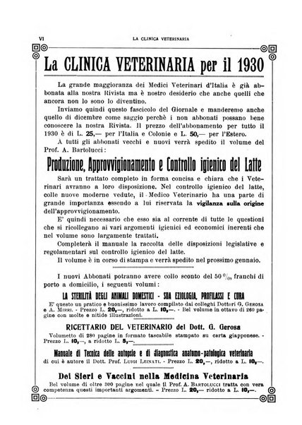 La clinica veterinaria rivista di medicina e chirurgia pratica degli animali domestici