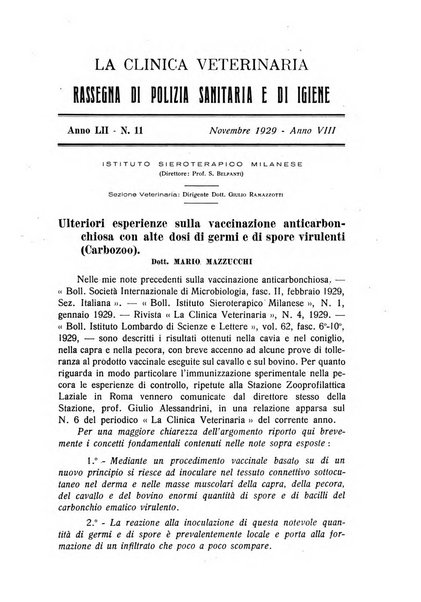 La clinica veterinaria rivista di medicina e chirurgia pratica degli animali domestici