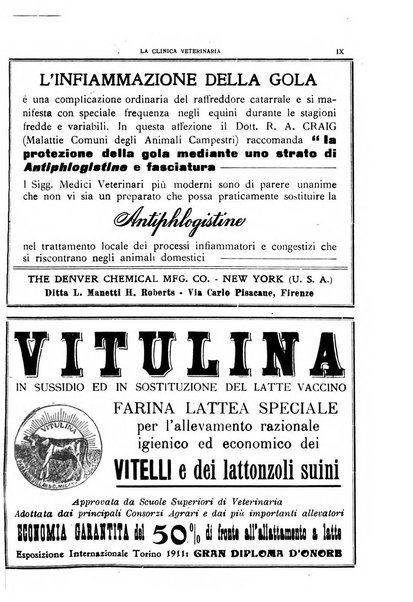 La clinica veterinaria rivista di medicina e chirurgia pratica degli animali domestici