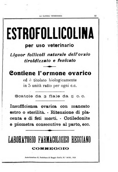 La clinica veterinaria rivista di medicina e chirurgia pratica degli animali domestici