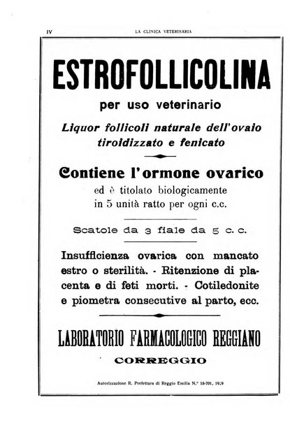 La clinica veterinaria rivista di medicina e chirurgia pratica degli animali domestici