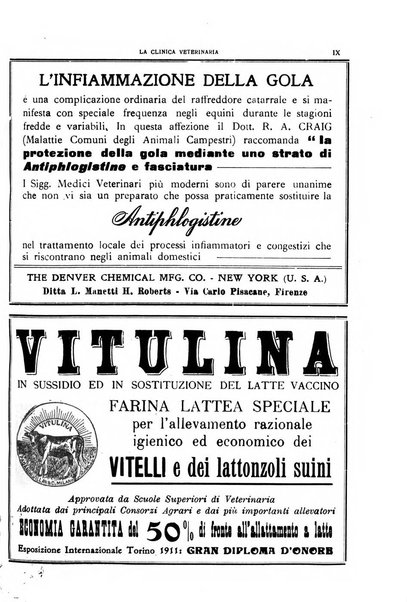 La clinica veterinaria rivista di medicina e chirurgia pratica degli animali domestici