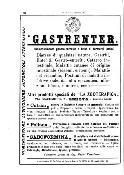 La clinica veterinaria rivista di medicina e chirurgia pratica degli animali domestici