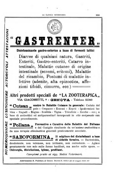 La clinica veterinaria rivista di medicina e chirurgia pratica degli animali domestici