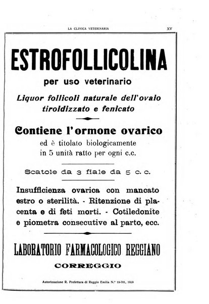 La clinica veterinaria rivista di medicina e chirurgia pratica degli animali domestici