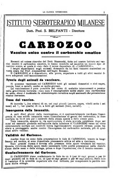La clinica veterinaria rivista di medicina e chirurgia pratica degli animali domestici