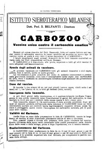 La clinica veterinaria rivista di medicina e chirurgia pratica degli animali domestici