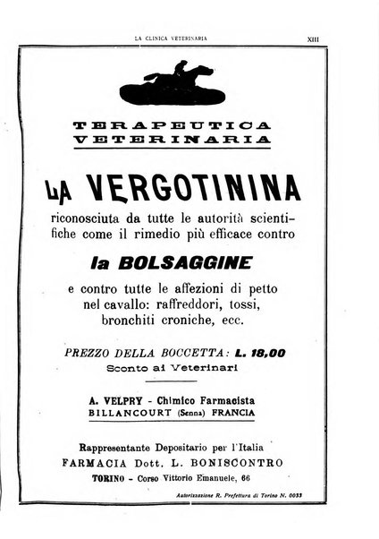 La clinica veterinaria rivista di medicina e chirurgia pratica degli animali domestici