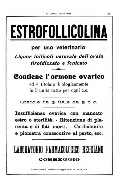 La clinica veterinaria rivista di medicina e chirurgia pratica degli animali domestici