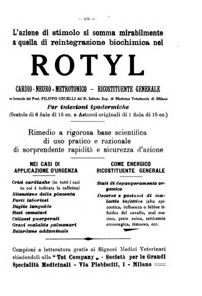 La clinica veterinaria rivista di medicina e chirurgia pratica degli animali domestici