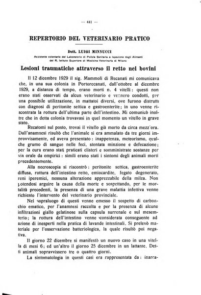 La clinica veterinaria rivista di medicina e chirurgia pratica degli animali domestici