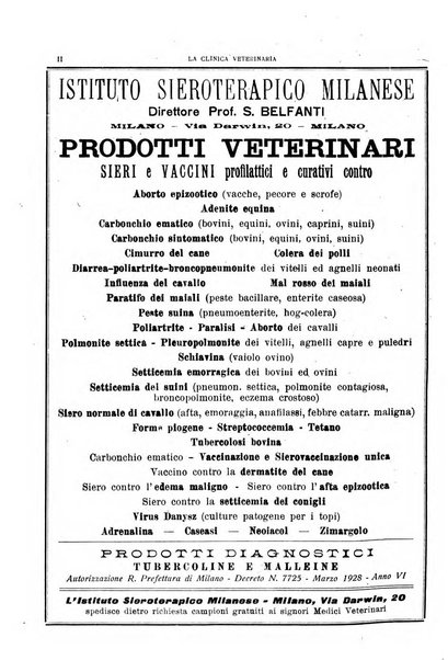 La clinica veterinaria rivista di medicina e chirurgia pratica degli animali domestici