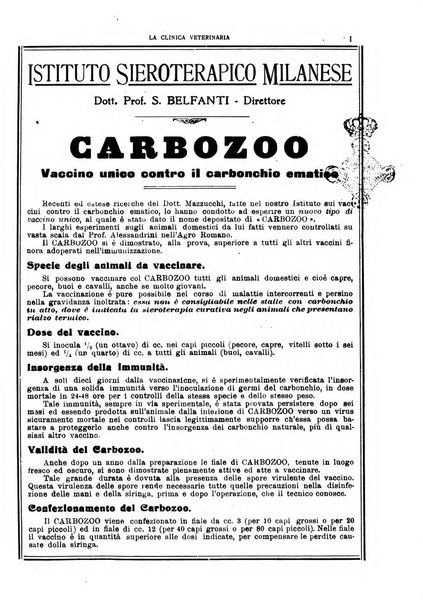 La clinica veterinaria rivista di medicina e chirurgia pratica degli animali domestici