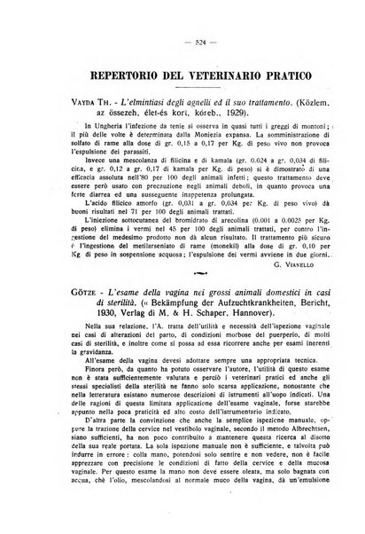 La clinica veterinaria rivista di medicina e chirurgia pratica degli animali domestici