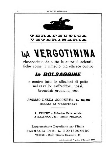 La clinica veterinaria rivista di medicina e chirurgia pratica degli animali domestici