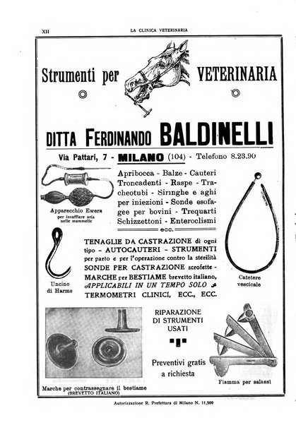 La clinica veterinaria rivista di medicina e chirurgia pratica degli animali domestici