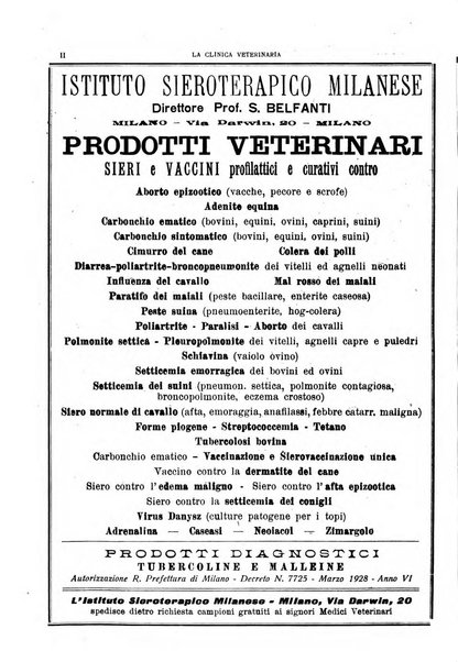 La clinica veterinaria rivista di medicina e chirurgia pratica degli animali domestici