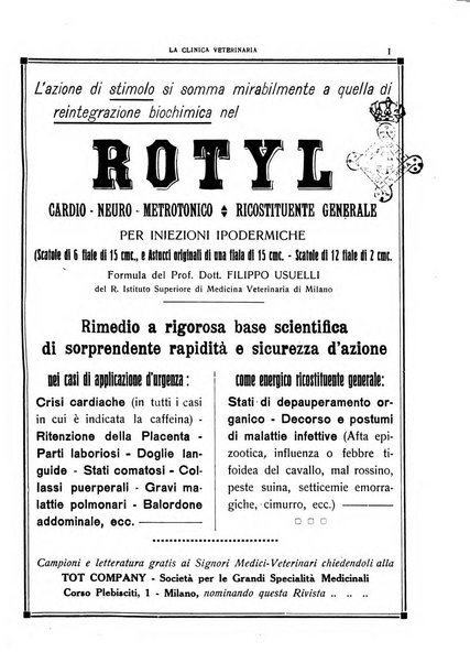 La clinica veterinaria rivista di medicina e chirurgia pratica degli animali domestici