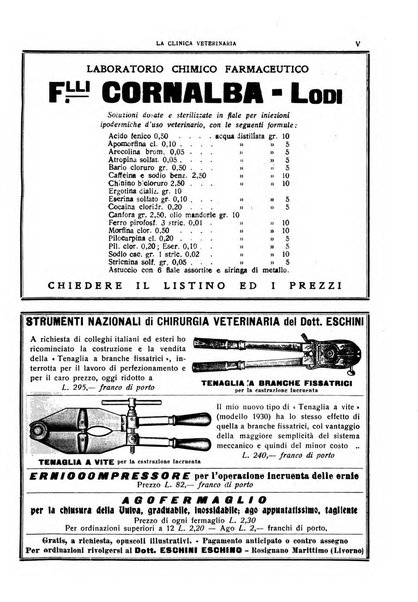 La clinica veterinaria rivista di medicina e chirurgia pratica degli animali domestici