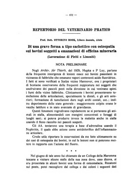 La clinica veterinaria rivista di medicina e chirurgia pratica degli animali domestici