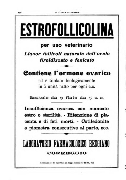 La clinica veterinaria rivista di medicina e chirurgia pratica degli animali domestici