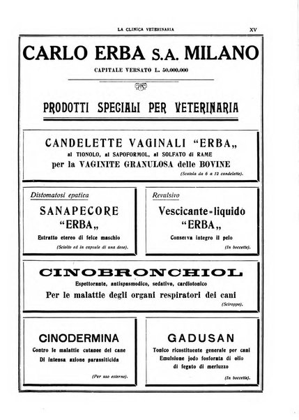 La clinica veterinaria rivista di medicina e chirurgia pratica degli animali domestici