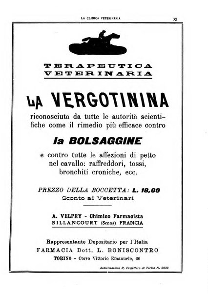 La clinica veterinaria rivista di medicina e chirurgia pratica degli animali domestici