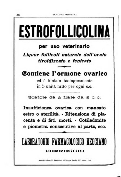 La clinica veterinaria rivista di medicina e chirurgia pratica degli animali domestici